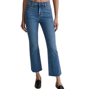 MADEWELL Women’s Midrise Kickout Flare Raw Cut Hem Jeans size 30